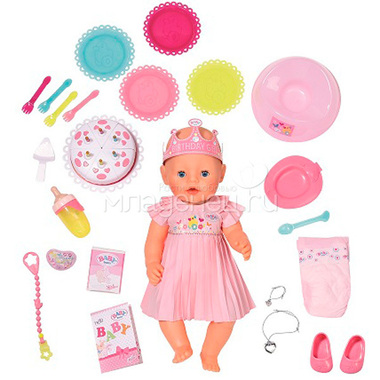 Кукла Zapf Creation Baby Born Интерактивная Нарядная с тортом, 43 см 1