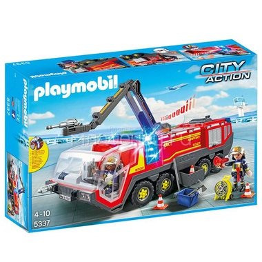 Игровой набор Playmobil Городской аэропорт Пожарная машина со светом и звуком 0