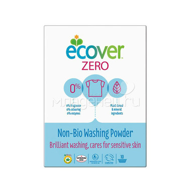 Стиральный порошок Ecover концентрированный 750 гр Zero Non BIO универсальный (порошок-концентрат) 0