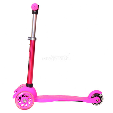 Каталка-самокат 3в1 Y-SCOO Mini Jump&Go со светящими колесами Pink 11
