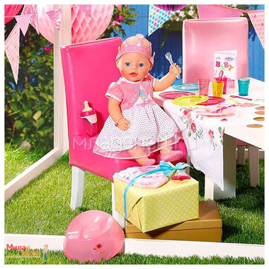 Кукла Zapf Creation Baby Born Интерактивная Нарядная с тортом, 43 см 5