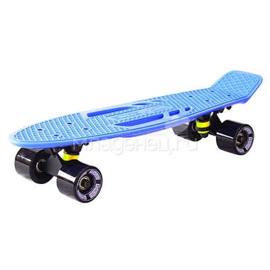 Скейтборд Y-SCOO Skateboard Fishbone с ручкой 22" винил 56,6х15 с сумкой Blue/Black 1