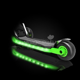 Самокат Small Rider Premium Pro с ревом мотора, светящимися колесами и световой платформой Зеленый