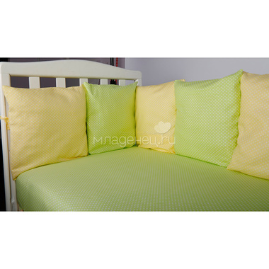 Комплект в кроватку Bambola 4 предмета Мозайка Салатовый/Лимонный 1