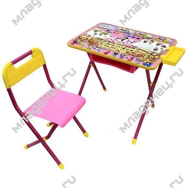 Набор мебели стол и стул Дэми №3 Розовый Веселые гномы 0