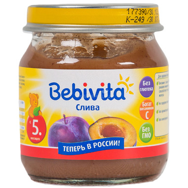 Пюре Bebivita фруктовое 100 гр Слива (с 5 мес) 0