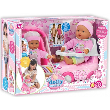 Кукла LOKO TOYS My Dolly Sucette с каталкой, автокреслом и ходунками 0
