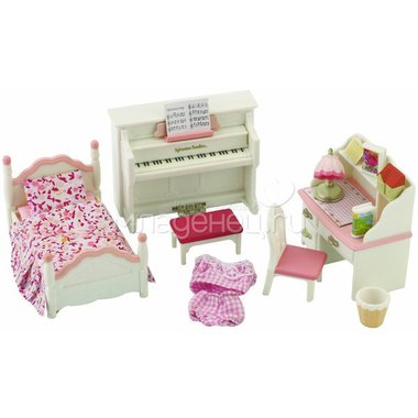 Мебель и аксессуары Sylvanian Families Детская комната, бело-розовая 0