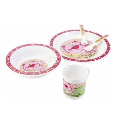 Набор посуды Canpol Babies Пластиковый розовый (с 12 мес) 1