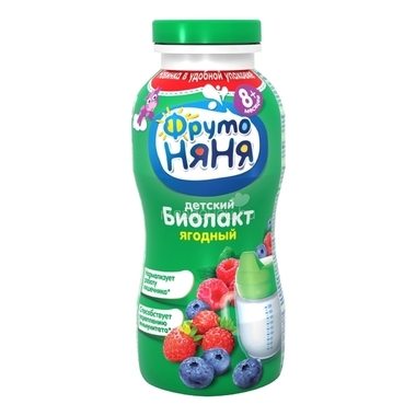 Напиток кисломолочный ФрутоНяня Биолакт 200 мл Лесные ягоды 2,9% (с 8 мес) 0