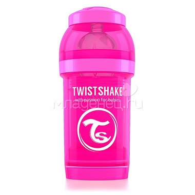 Бутылочка Twistshake 180 мл Антиколиковая (с 0 мес) розовая 0