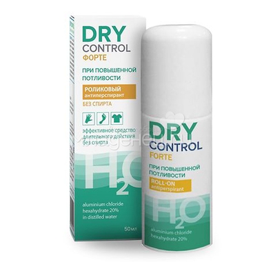 Дезодорант-ролик Dry Control от обильного потоотделения Forte без спирта 20% 50 мл 0
