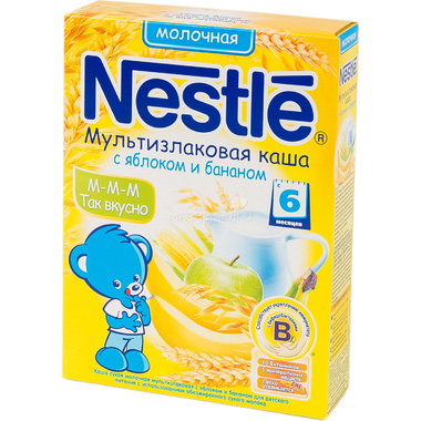 Каша Nestle молочная 250 гр Мультизлаковая с яблоком и бананом (с 6 мес) 0
