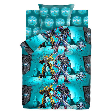 Комплект постельного белья 1,5 бязь Непоседа Transformers Защитники + Игрушка 0