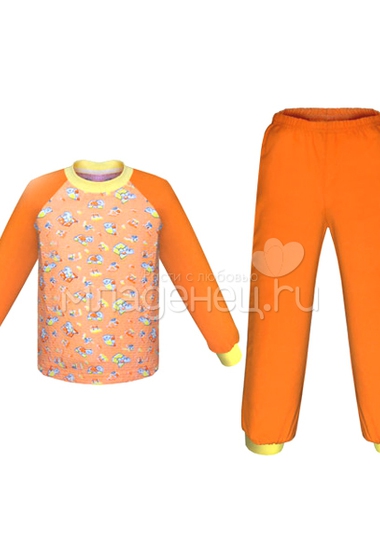 Пижама Детская радуга Огонёк, цвет персик  0