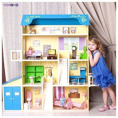 Кукольный домик PAREMO Лира: 28 предметов мебели, 2 лестницы, гараж 4