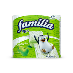 Туалетная бумага Familia Plus яблоко (2 слоя) 4 шт
