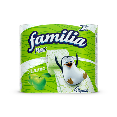 Туалетная бумага Familia Plus яблоко (2 слоя) 4 шт 0