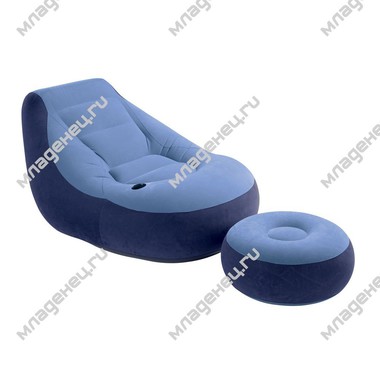 Надувная мебель Intex Кресло с пуфиком голубое 0