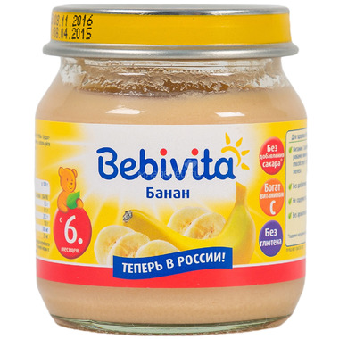 Пюре Bebivita фруктовое 100 гр Банан (с 6 мес) 0