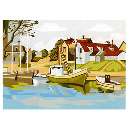 Рисование по номерам Фабрика творчества на холсте Лодки на воде
