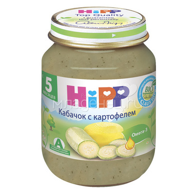 Пюре Hipp овощное 125 гр Кабачок с картофелем (с 5 мес) 0