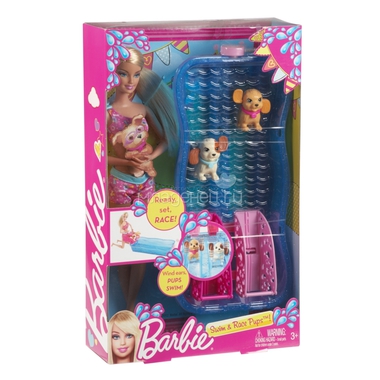 Игровой набор Barbie Весенний аттракцион - плавающие щенки, с куклой 0
