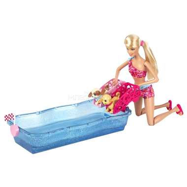 Игровой набор Barbie Весенний аттракцион - плавающие щенки, с куклой 2