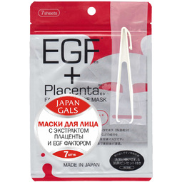 Маска для лица Japan Gals (7 шт) С плацентой и EGF фактором Facial Essence Mask