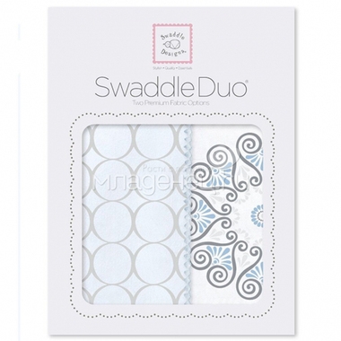 Набор пеленок SwaddleDesigns Swaddle Duo Blue Mod Medallion 0