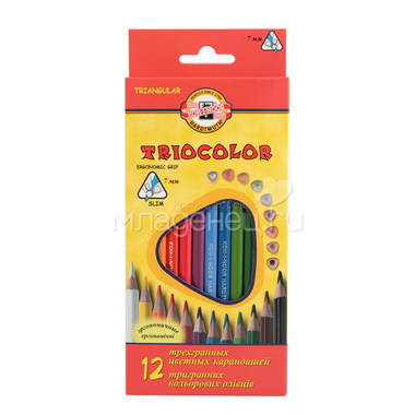 Набор карандашей цветных KOH-I-NOOR TRIOCOLOR 12 цветов 0