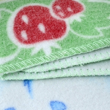 Одеяло Baby Nice байковое 100% хлопок 85х115 Земляничная поляна (голубой, розовый, зеленый) 4
