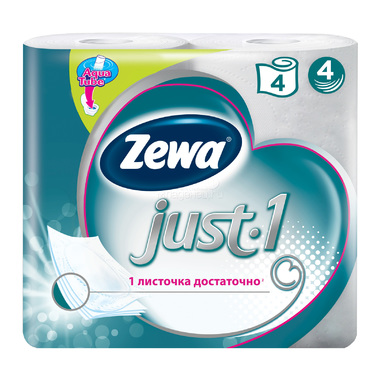Туалетная бумага Zewa Just 1 4-х слойная 4 шт 0