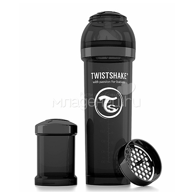 Бутылочка Twistshake 330 мл Антиколиковая (с 0 мес) черная 0