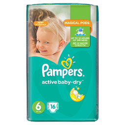 Подгузники Pampers Active Baby Extra Large 15+ кг (16 шт) Размер 6