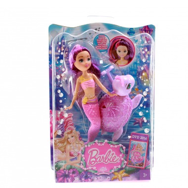 Кукла Barbie Мини русалочки + морские питомцы Серия Жемчужная принцесса С черепахой 0