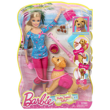 Кукла Barbie Барби выгуливает собачку 0