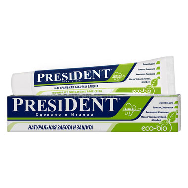 Зубная паста President Eco-bio, 75мл 0