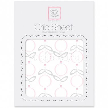 Простынь SwaddleDesigns Fitted Crib Sheet Pink Lolli Fleur 0