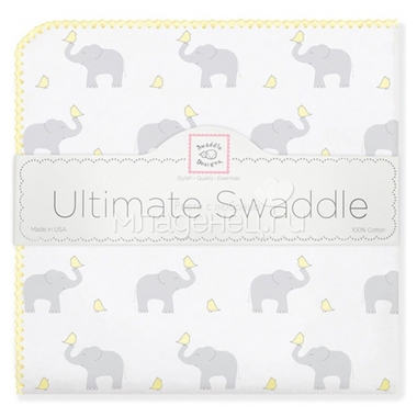 Пеленка фланелевая SwaddleDesigns PY Elephants/Chicks 0