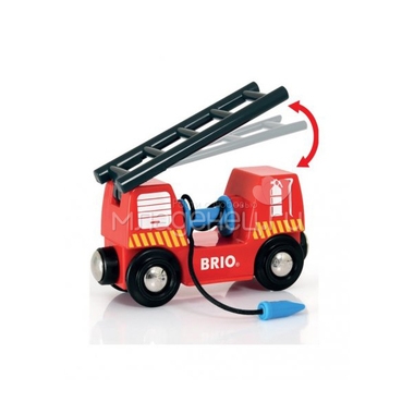 Игровой набор BRIO Железная дорога Пожарная станция, свет ,звук, 18 предметов 2