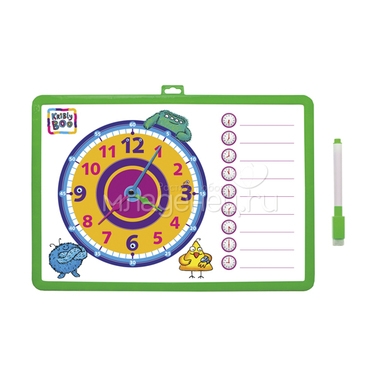 Доска-часы Kribly Boo двусторонняя с маркером В ассортименте (Синяя, Розовая, Зеленая, Желтая) 2