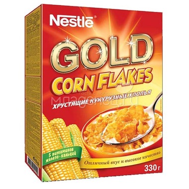 Готовые завтраки Nestle 330 гр. Gold Голд (кукурузные хлопья) 0