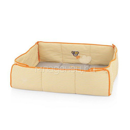 Подушка для квадратного манежа Kettler 80х80х2 см Серо оранжевая полоска