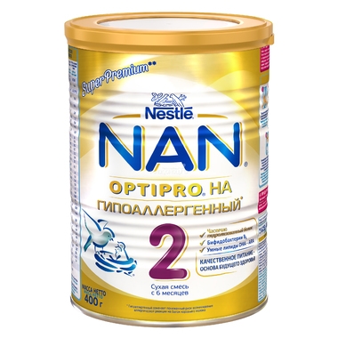 Молочная смесь Nestle NAN Premium Гипоаллергенный 400 гр №2 (с 6 мес) 0