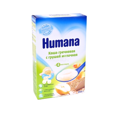 Каша Humana молочная 250 гр Гречневая с грушей (с 4 мес) 0