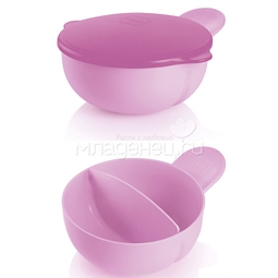 Тарелка MAM С крышкой (с 6 мес) розовая