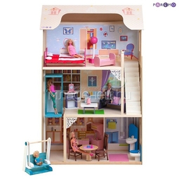 Кукольный домик PAREMO Грация: 16 предметов мебели, лестница, лифт, качели
