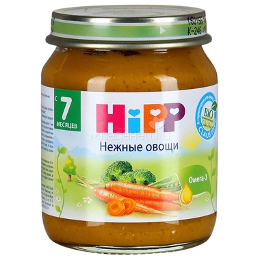 Пюре Hipp овощное 125 гр Нежные овощи (с 7 мес) 0