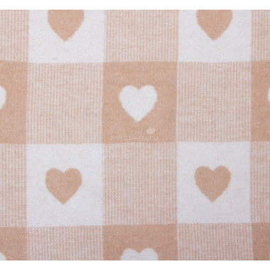 Одеяло Споки Ноки хлопковое подарочная упаковка Сердечки в квадратах Бежевый 1